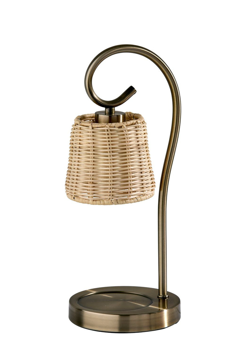 Adesso Home SL1194-12 Candlewarmer Lamp, Antique Brass