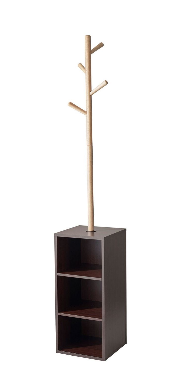 Adesso Home WK2070-15 Coat Rack, Mdf With Pvc Veneer- Natural And Walnut