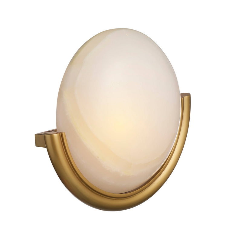 Arteriors DWC101 LED Wall Sconce, White/Antique Brass