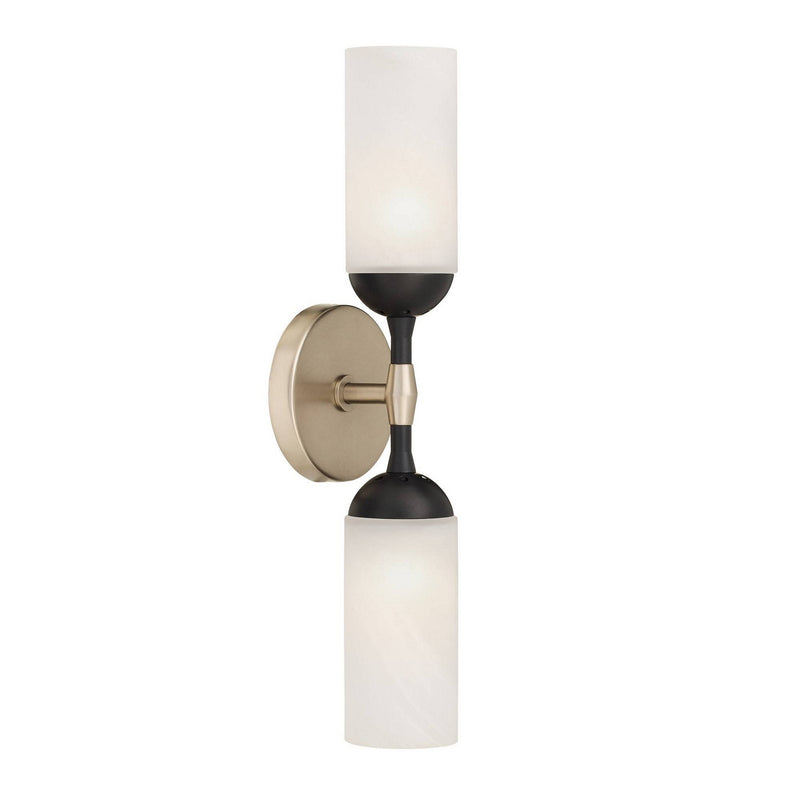 Arteriors DWC102 Two Light Wall Sconce, Opal Swirl/Dark Vintage Silver