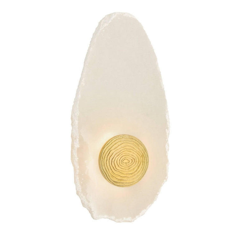Arteriors DWC99 LED Wall Sconce, White/Antique Brass