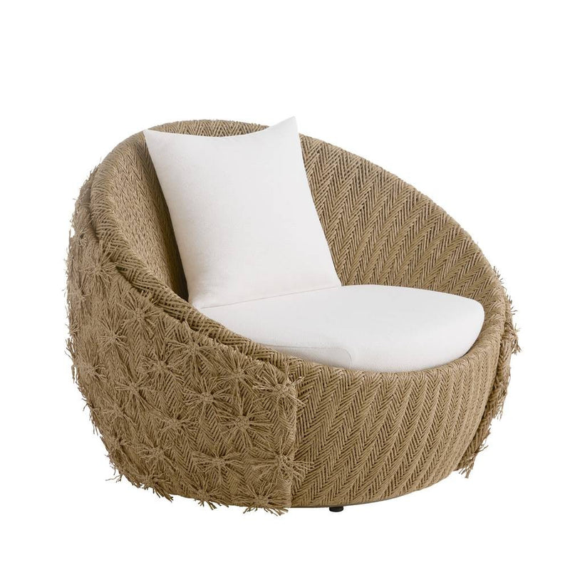 Arteriors FRS30 Outdoor Swivel Lounge Chair, Pearl/Tan