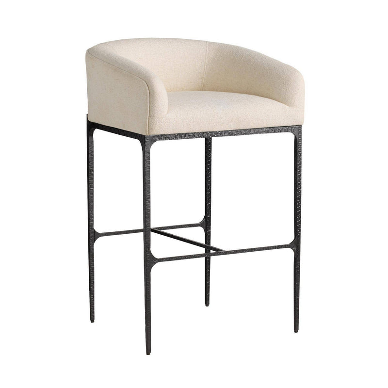 Arteriors FSI30 Bar Stool, Oxford White/Blackened Iron
