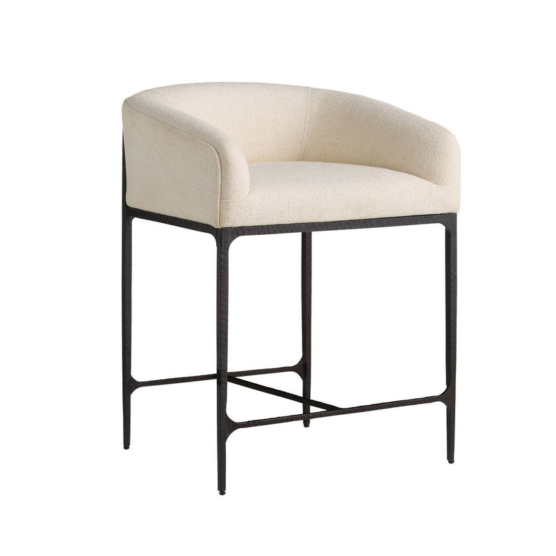 Arteriors FSI32 Counter Stool, Oxford White/Blackened Iron