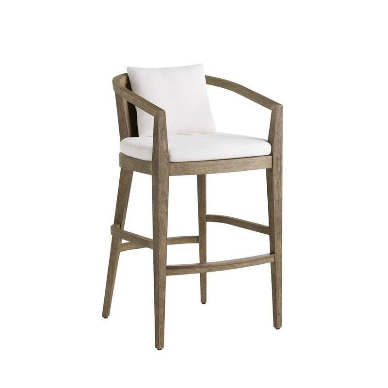 Arteriors FSS15 Outdoor Bar Stool, Pearl/Kona