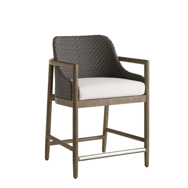 Arteriors FSS18 Outdoor Counter Stool, Pearl/Dark Gray Wash