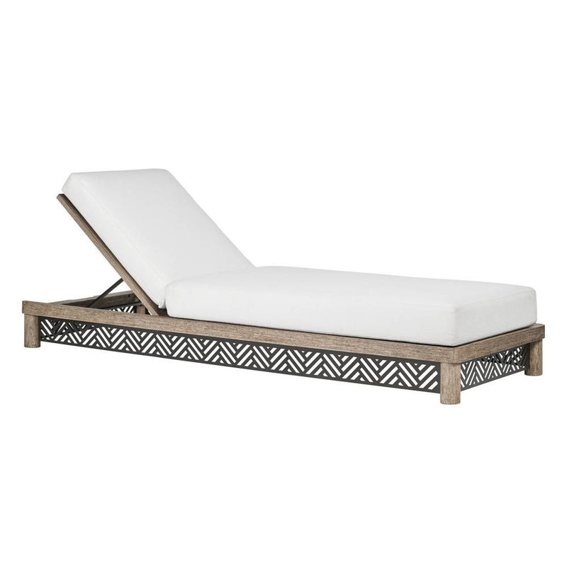 Arteriors FTS04 Outdoor Chaise, Pearl/Aged Bronze