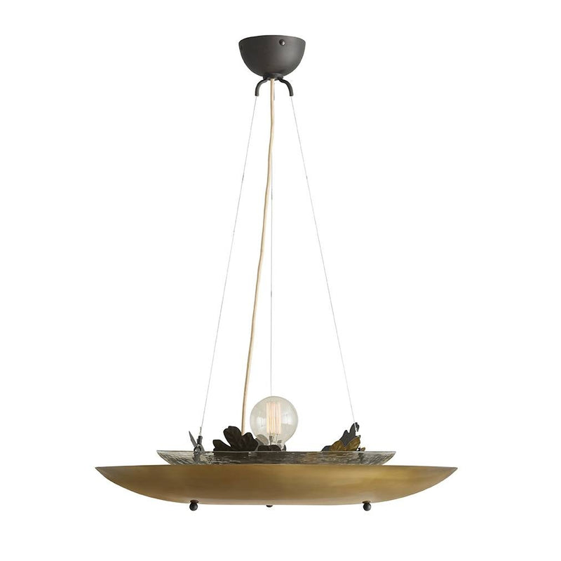 Arteriors GDDMI01 One Light Chandelier, Antique Brass/Clear