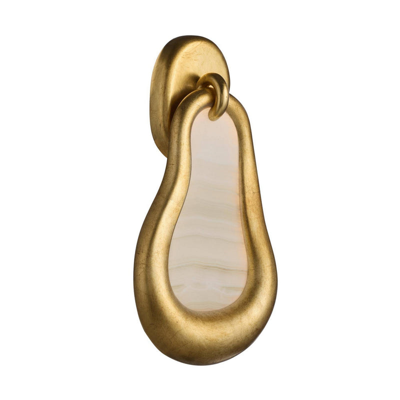Arteriors GDDWC04 LED Wall Sconce, White/Antiqued Gold Leaf