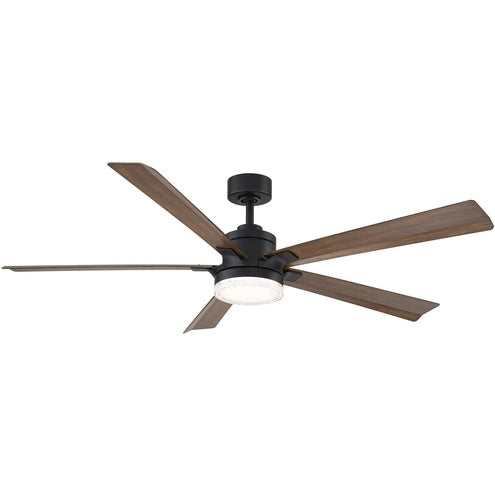 Modern Forms Fans FR-D2603-64C-MB/DK 64" Ceiling Fan, Matte Black/Distressed Koa