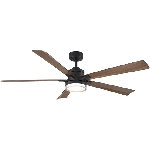 Modern Forms Fans FR-D2603-64L-MB/DK 64" Ceiling Fan, Matte Black/Distressed Koa