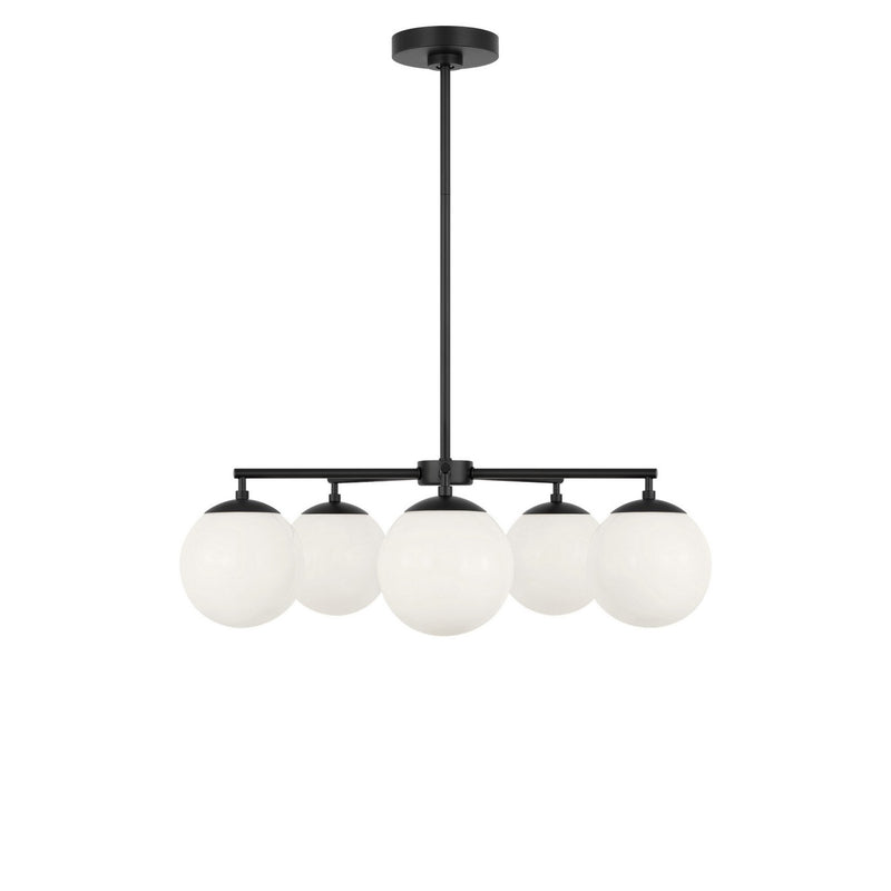 Generation Lighting GLC1795MBK Five Light Chandelier, Midnight Black