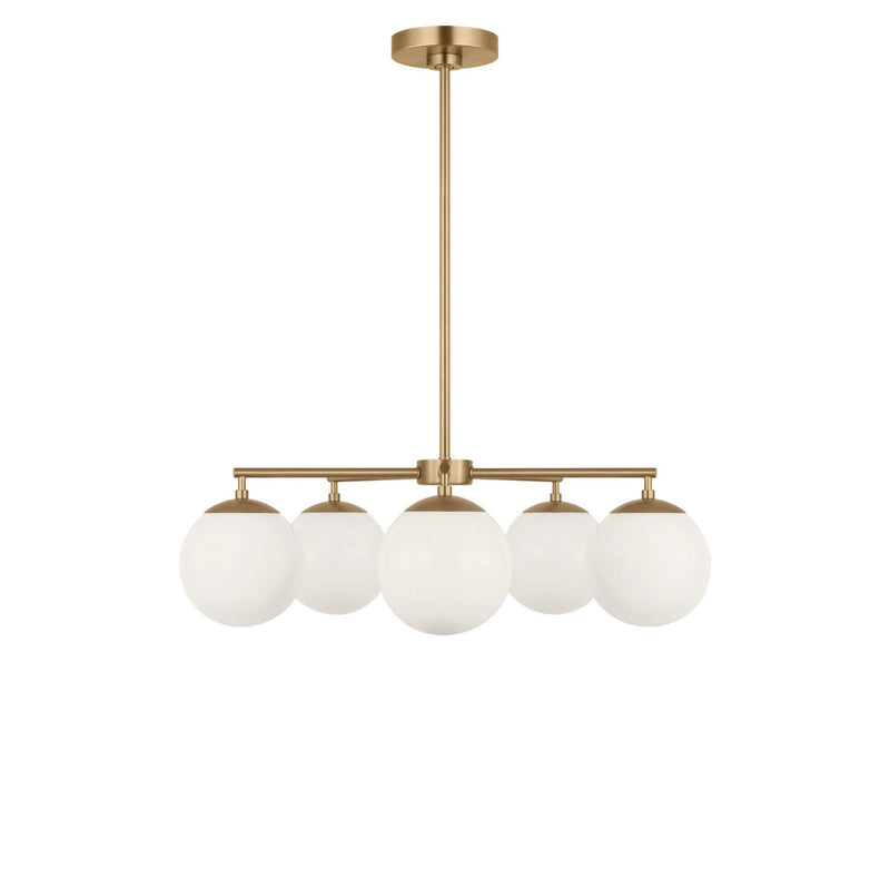 Generation Lighting GLC1795SBE Five Light Chandelier, Satin Brass