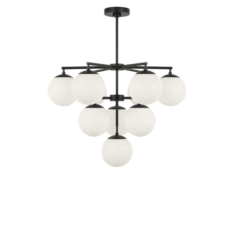 Generation Lighting GLC18010MBK Ten Light Chandelier, Midnight Black