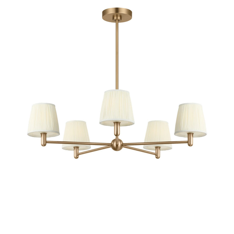 Generation Lighting GLC1865SBE Five Light Chandelier, Satin Brass