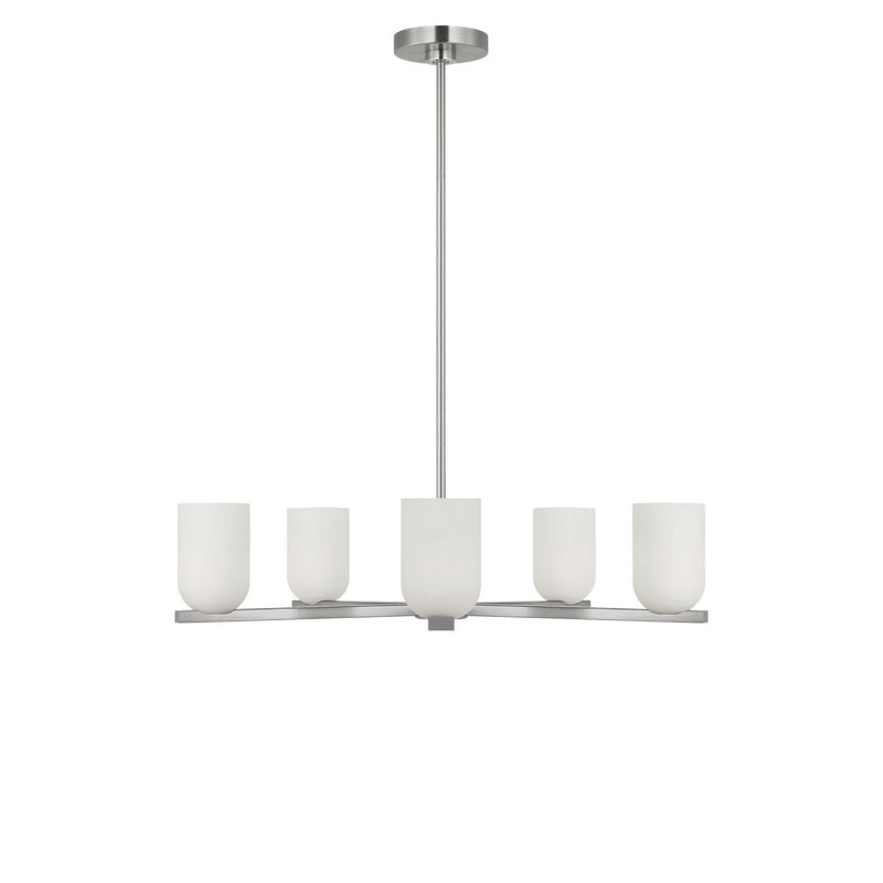 Generation Lighting GLC1935BN Five Light Chandelier, Brushed Nickel