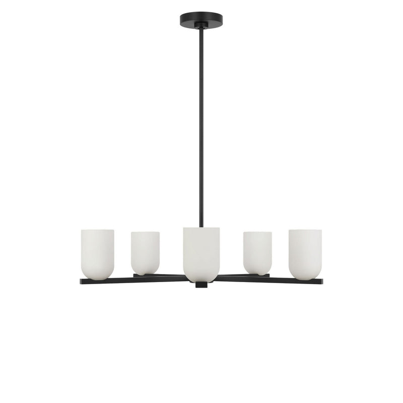 Generation Lighting GLC1935MBKE Five Light Chandelier, Midnight Black