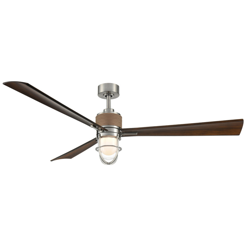 Minka Aire F768L-BNW/DK 65"Ceiling Fan, Brushed Nickel Wet With Distressed Koa Blades