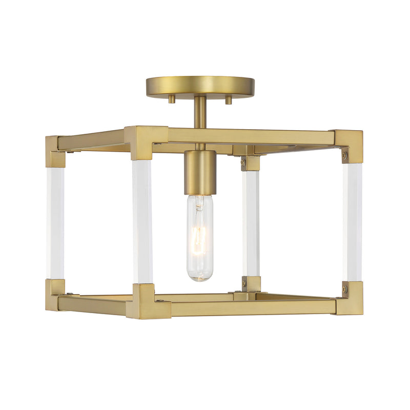 Minka-Lavery 1455-695 One Light Semi Flush Mount, Soft Brass
