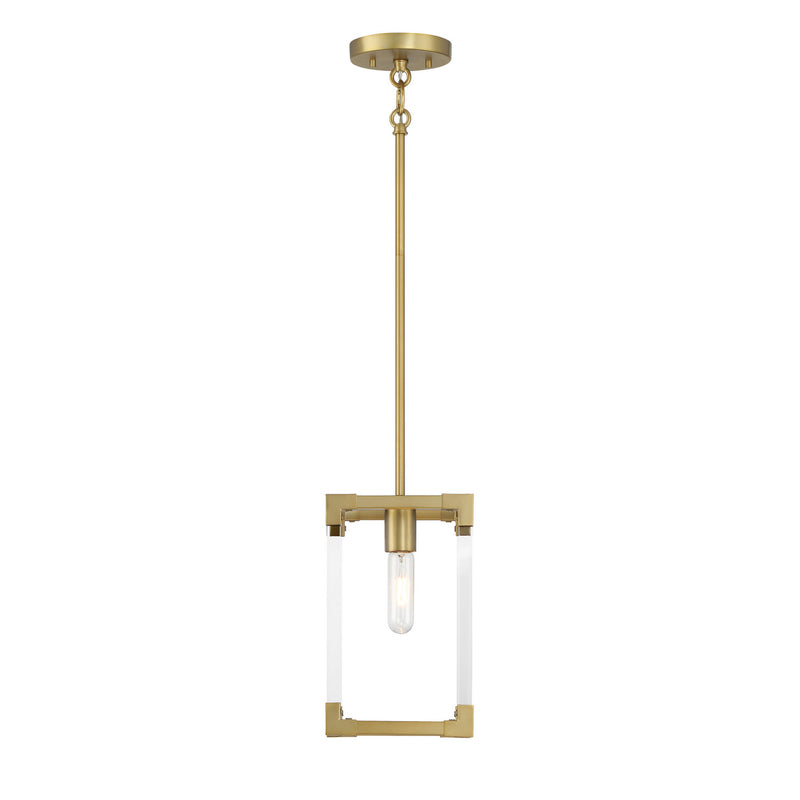 Minka-Lavery 1456-695 One Light Mini Pendant, Soft Brass