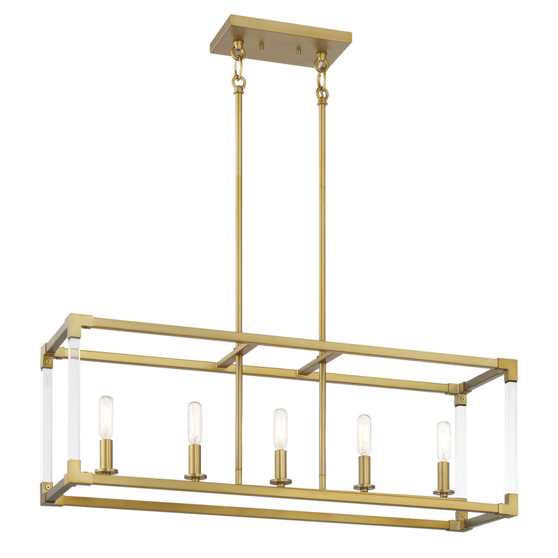 Minka-Lavery 1459-695 Five Light Island Pendant, Soft Brass