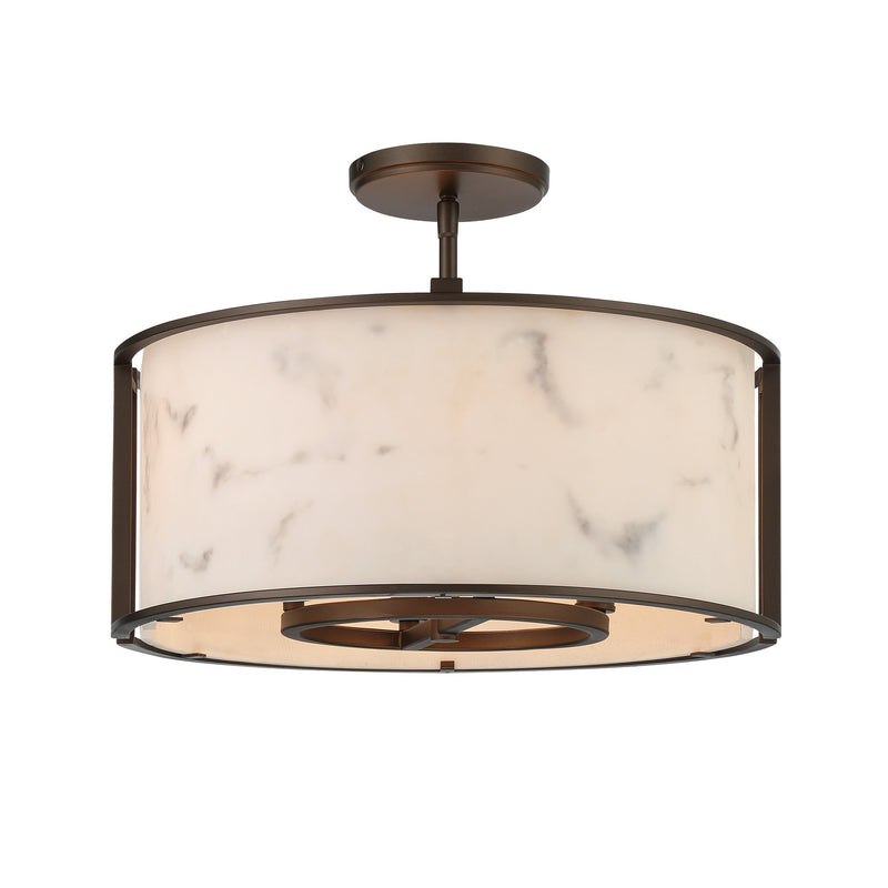Minka-Lavery 1679-755 Four Light Semi Flush Mount, Hellenic Bronze