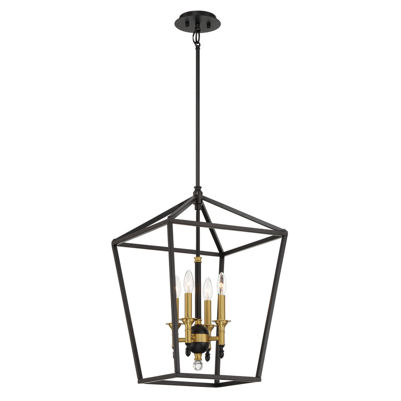 Minka-Lavery 2103-726 Four Light Pendant, Coal And Soft Brass