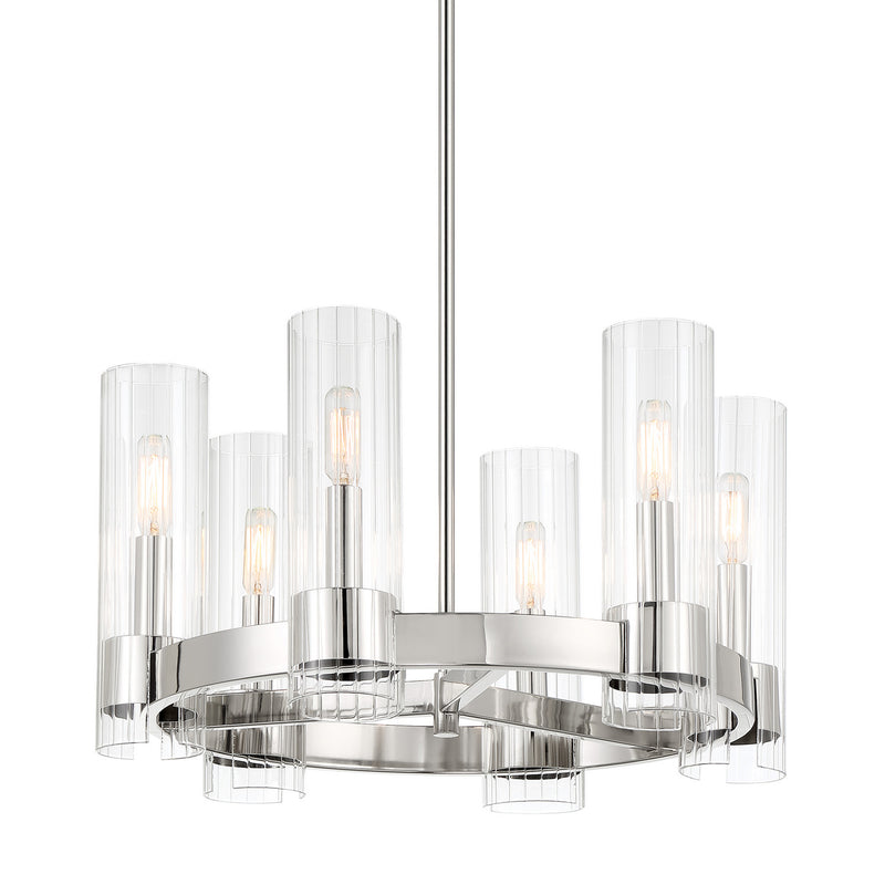 Minka-Lavery 3895-77 Six Light Chandelier, Chrome