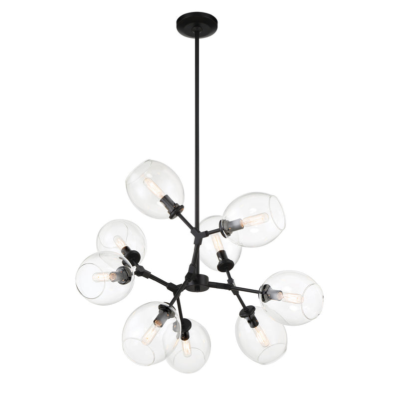 George Kovacs P1369-66A Nine Light Chandelier, Coal Black