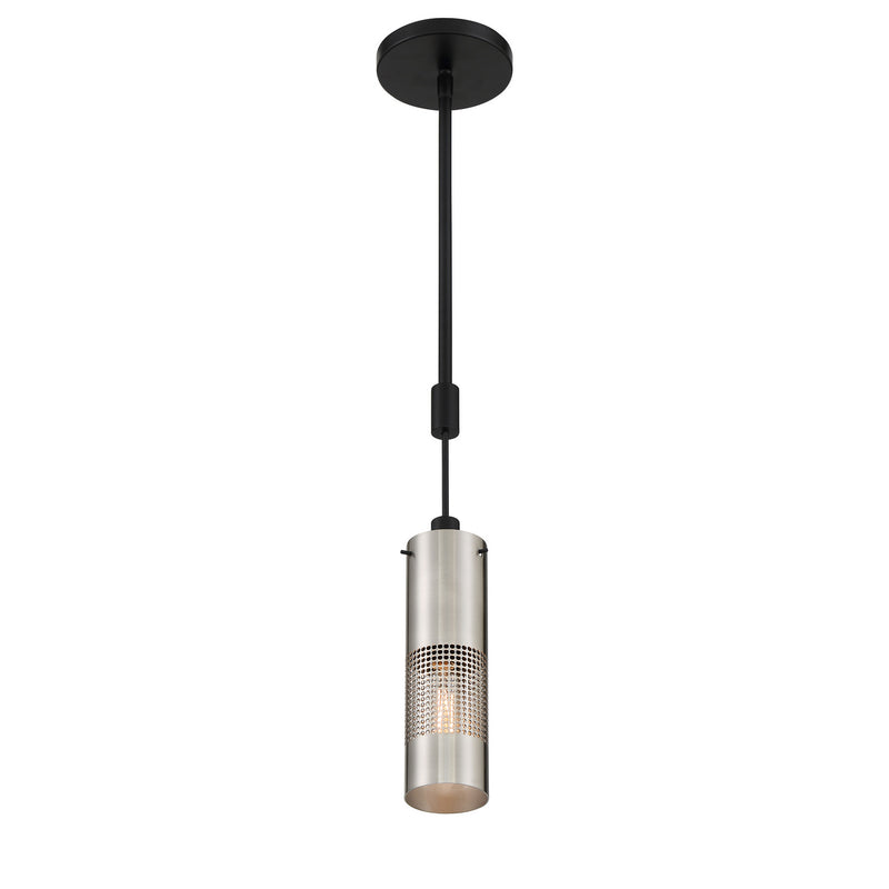 George Kovacs P1591-691 One Light Mini Pendant, Brushed Nickel and Coal Highlights