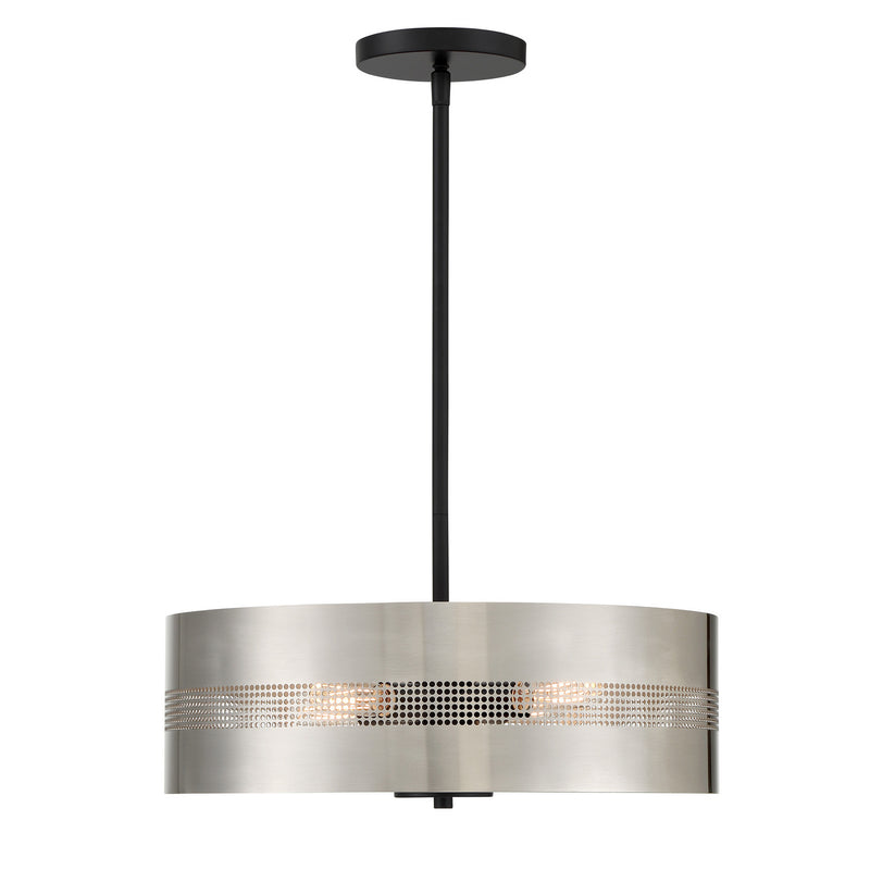 George Kovacs P1594-691 Four Light Convertible Semi Flush / Pendant, Brushed Nickel and Coal Highlights