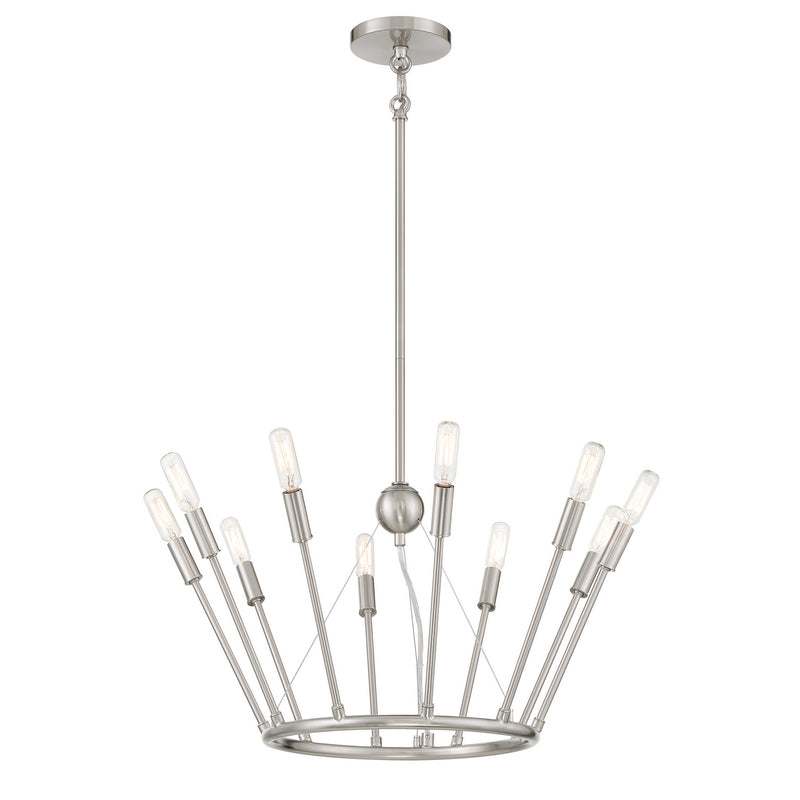 George Kovacs P1680-084 Ten Light Chandelier, Brushed Nickel