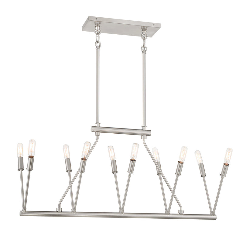 George Kovacs P1689-084 Ten Light Island Pendant, Brushed Nickel