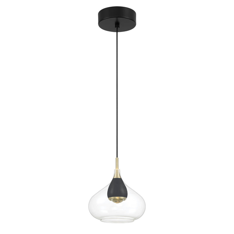George Kovacs P5460-884-L LED Mini Pendant, Coal And Brushed Gold