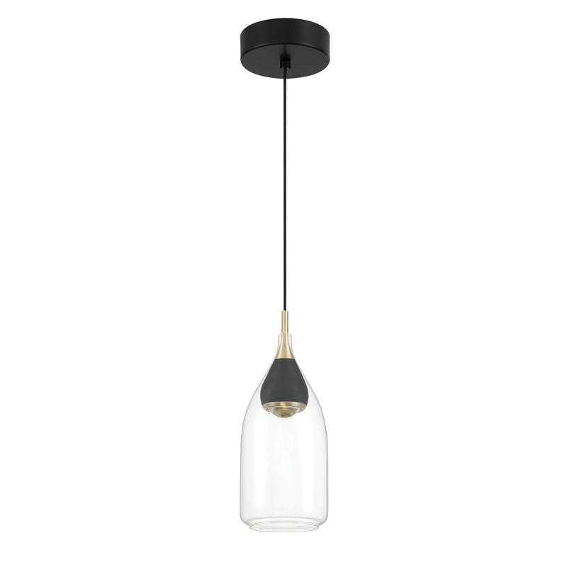 George Kovacs P5462-884-L LED Mini Pendant, Coal And Brushed Gold