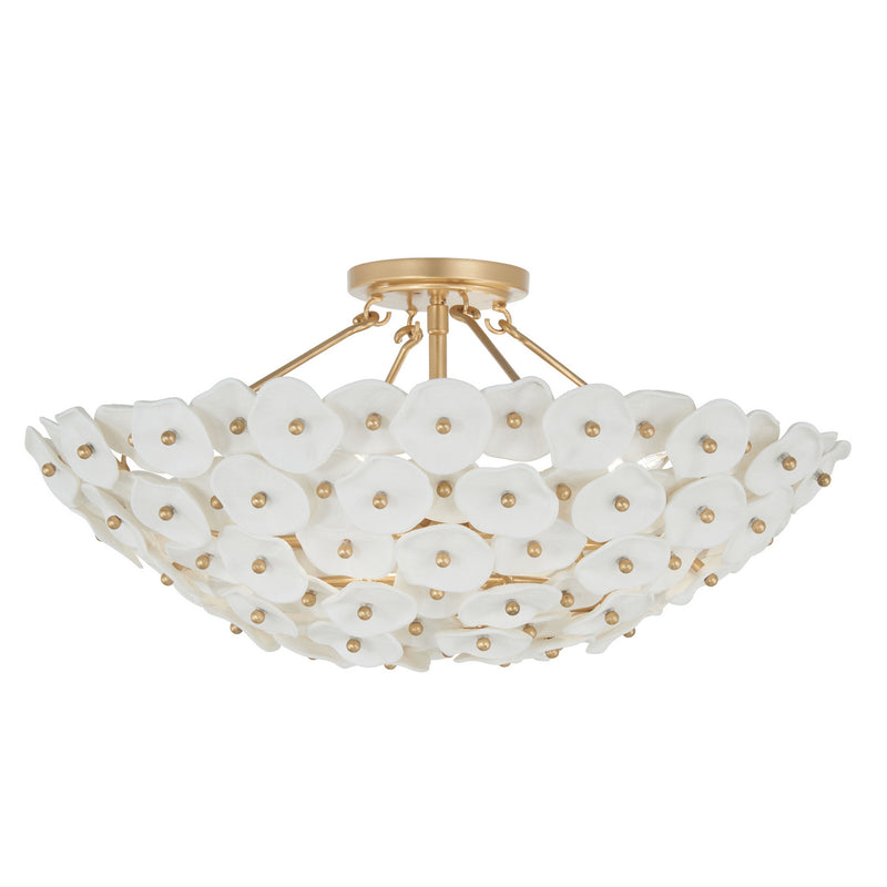 Metropolitan N1824-732 Four Light Semi Flush Mount, Legacy Brass