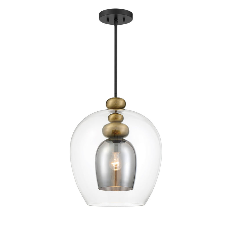 Metropolitan N6661-865 One Light Pendant, Coal And Oxidized Aged Brass