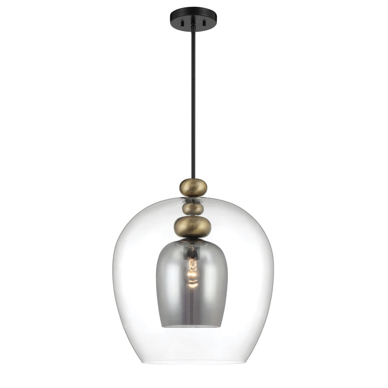 Metropolitan N6662-865 One Light Pendant, Coal And Oxidized Aged Brass