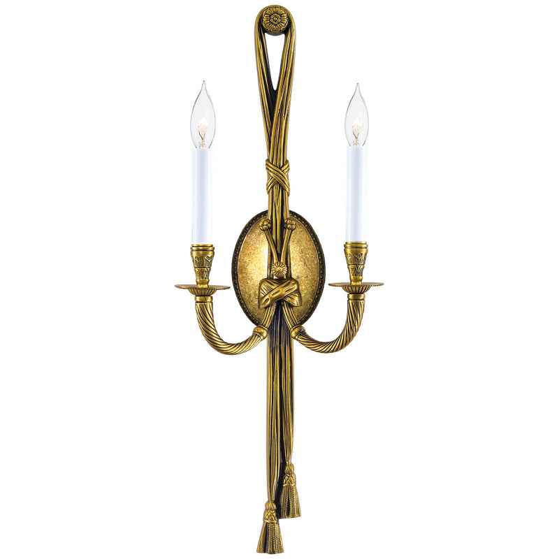 Metropolitan N9682B Two Light Wall Sconce, Antique Gold