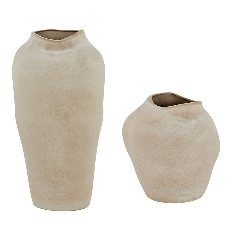 Uttermost 18320 Vases, S/2, Semi-matte, Buff-colored Glaze