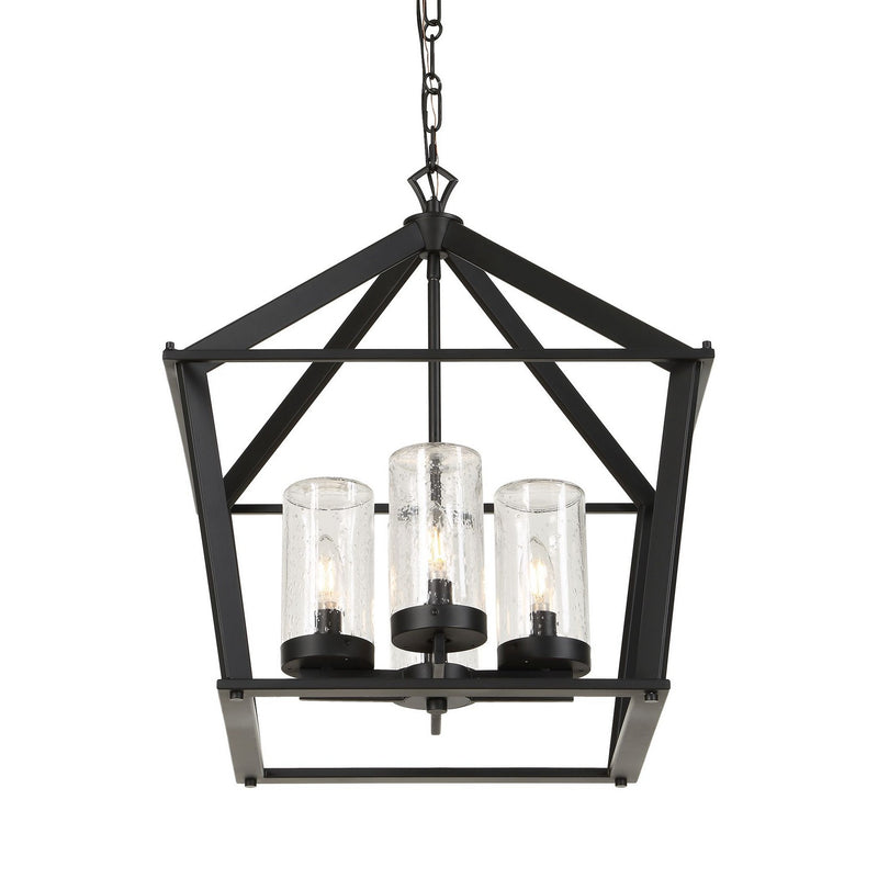 Uttermost 21665 Four Light Pendant, Matte Black