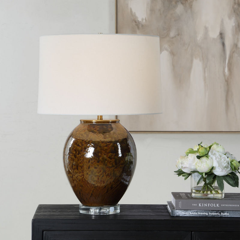 Uttermost 30669-1 One Light Table Lamp, Brass Plated