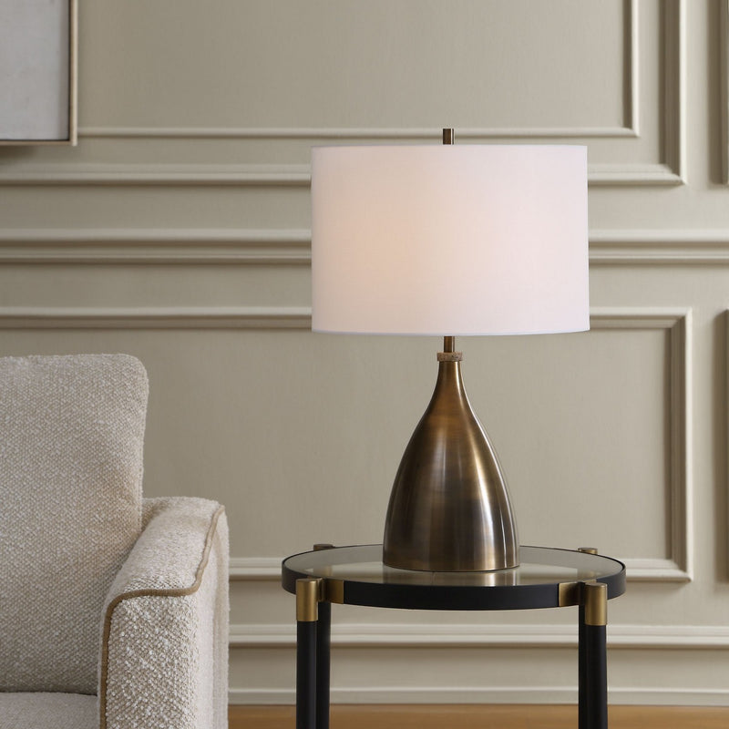 Uttermost 30753 One Light Table Lamp, Antique Brass