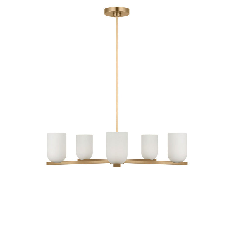 Generation Lighting GLC1935SBE Five Light Chandelier, Satin Brass