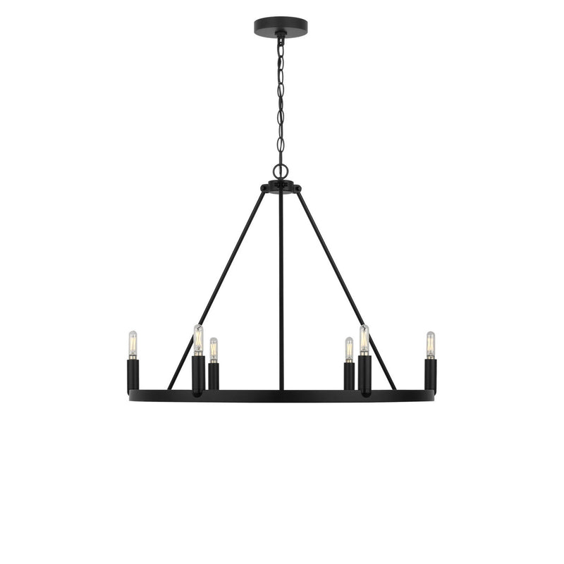 Generation Lighting GLC2016MBKE Six Light Chandelier, Midnight Black