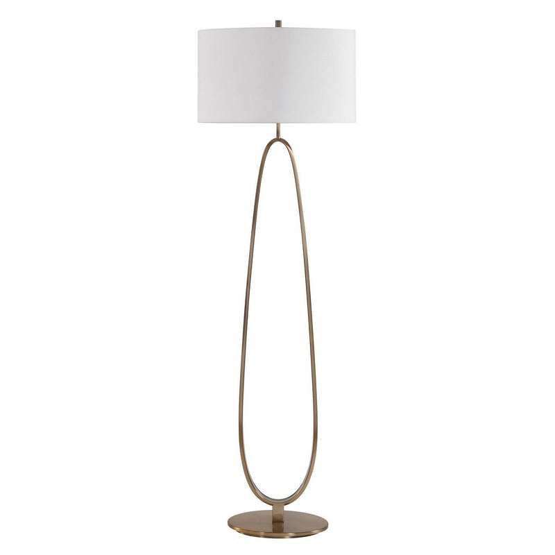 Uttermost 30787 One Light Floor Lamp, Antique Brass