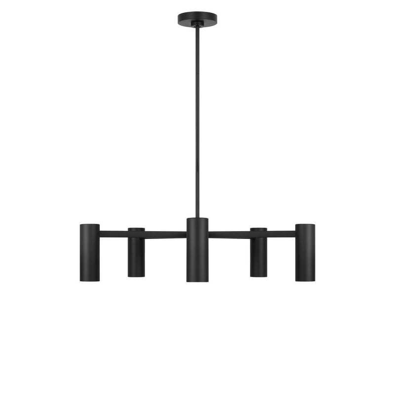 Generation Lighting GLC2055MBKE Five Light Chandelier, Midnight Black
