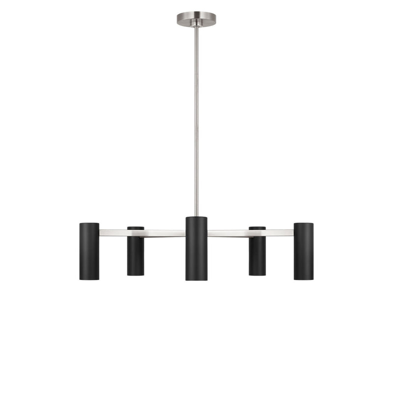 Generation Lighting GLC2055BNE Five Light Chandelier, Brushed Nickel