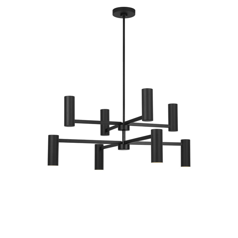 Generation Lighting GLC2068MBK Eight Light Chandelier, Midnight Black