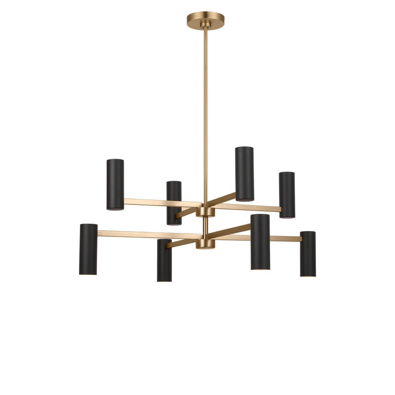 Generation Lighting GLC2068SBE Eight Light Chandelier, Satin Brass